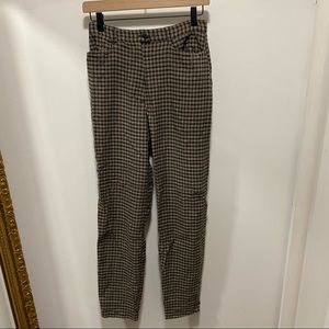 Vintage Plaid High Waisted Trouser Pants